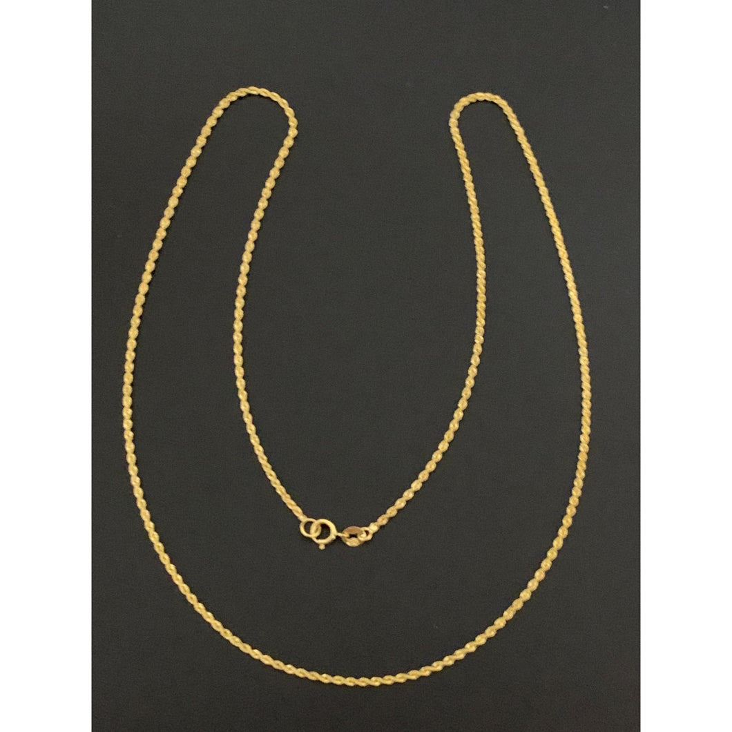 18K Gold Necklace Chain Rope 20 inches 1.90 grams - Rafant