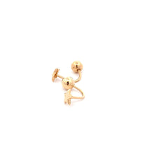 Load image into Gallery viewer, 18K Yellow Gold Earrings Screw Type Ball Star 1.35 grams - Rafant
