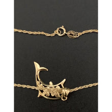 Load image into Gallery viewer, 18K Gold Necklace Chain 17.75 inches with Dolphin Pendant With Defects Chain Kinks - Rafant
