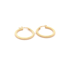 Load image into Gallery viewer, 18K Yellow Gold Earrings Hoops Small Textured 1.22 grams - Rafant
