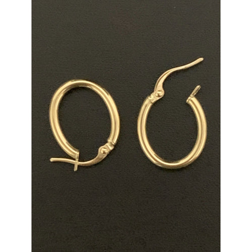18K Gold Earrings Hoops Loops Small 1.03 grams - Rafant