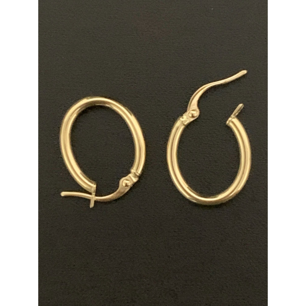 18K Gold Earrings Hoops Loops Small 1.03 grams - Rafant