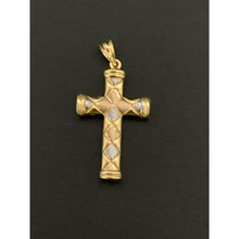 Load image into Gallery viewer, 18K Gold Pendant Cross Tricolor White Yellow Rose Gold 1.59 grams - Rafant
