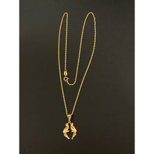 Load image into Gallery viewer, 18K Gold Necklace Chain Twisted 18 inches Love Birds Pendant 2.02 grams - Rafant
