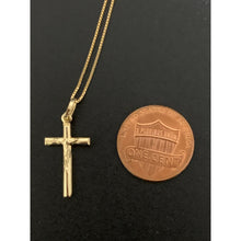 Load image into Gallery viewer, 18K Gold Necklace Chain Box 17.50 inches with Cross Pendant 1.91 grams - Rafant
