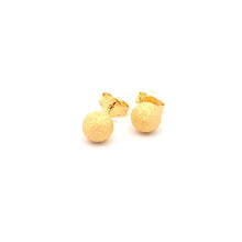 Load image into Gallery viewer, 18K Yellow Gold Earrings Ball Frosted Small 1.31 grams - Rafant
