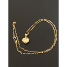 Load image into Gallery viewer, 18K Gold Necklace Chain Rolo 17.75 inches Heart Pendant Two Tone 2.05 grams - Rafant
