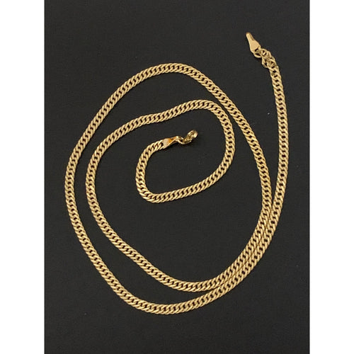 18K Yellow Gold Necklace Chain Curb 22 inches - Rafant