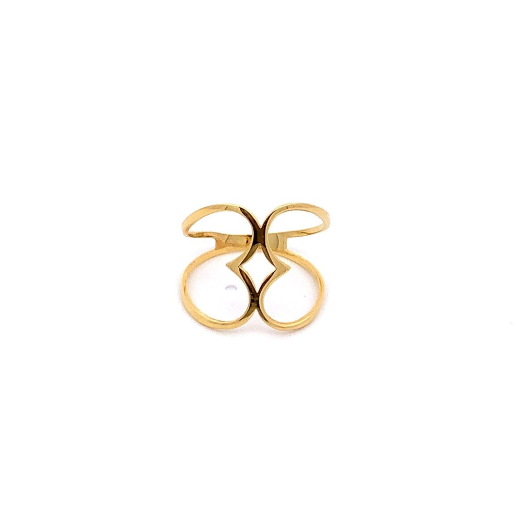 18K Yellow Gold Ring Size 5.5 - Rafant