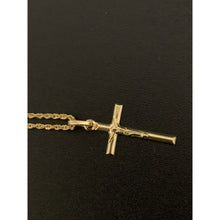 Load image into Gallery viewer, 18K Gold Necklace Chain 18 inches with Cross Pendant 1.31 grams - Rafant
