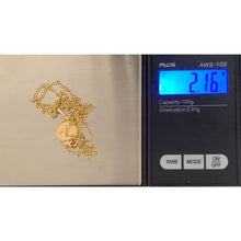 Load image into Gallery viewer, 18K Gold Necklace Chain 17.50&quot; with Circle Round Sacred Heart Pendant 2.16 grams - Rafant
