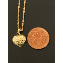 Load image into Gallery viewer, 18K Gold Necklace Chain 18 inches with Half Heart Pendant 1.42 grams - Rafant
