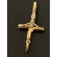 Load image into Gallery viewer, 18K Gold Pendant Cross Jesus Christ Two Tone Yellow White Gold 1.63 grams - Rafant
