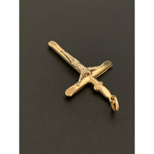 Load image into Gallery viewer, 18K Gold Pendant Cross Jesus Christ Two Tone White Yellow Gold 2.10 grams - Rafant
