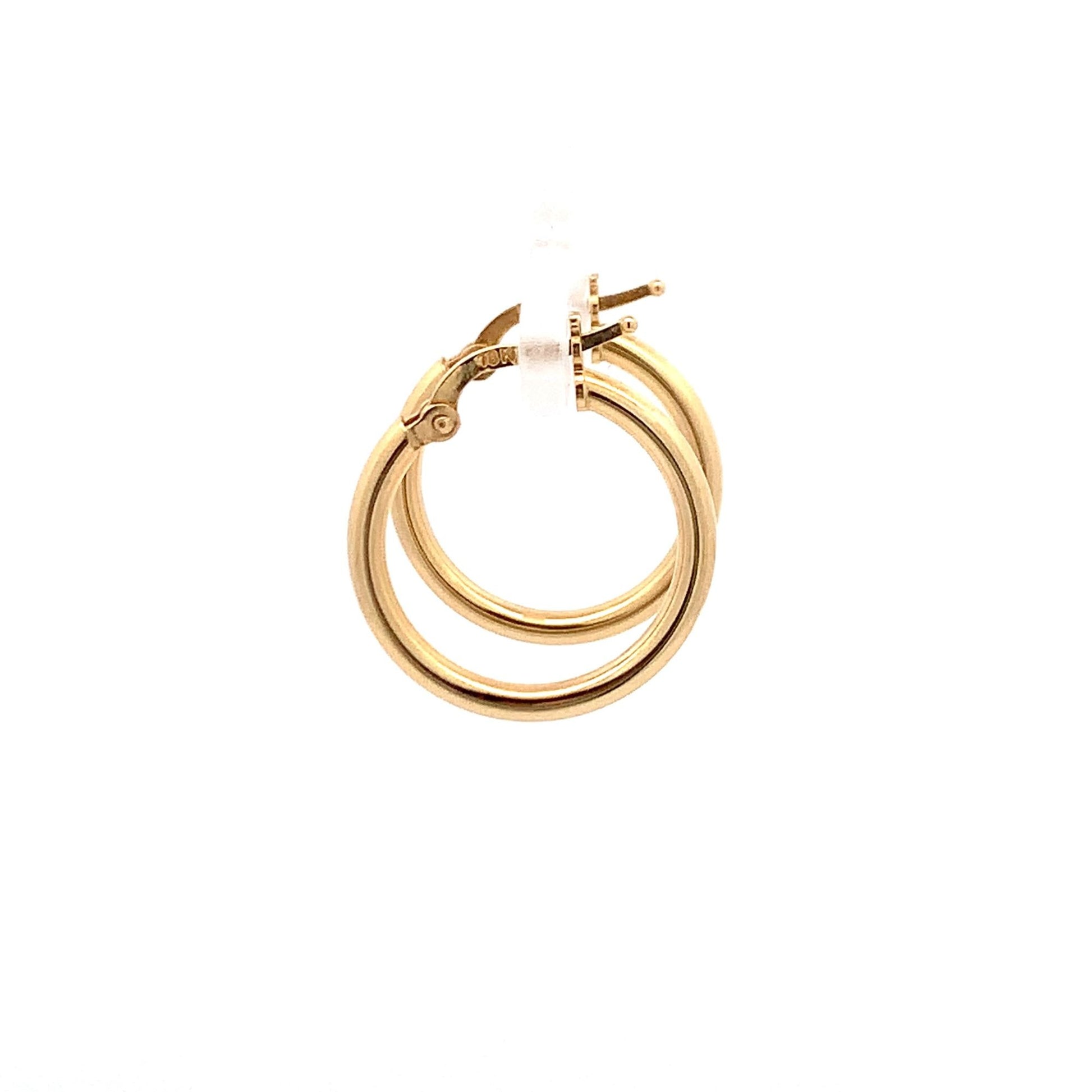 18K Yellow Gold Earrings Hoops Small Plain 2.02 grams - Rafant