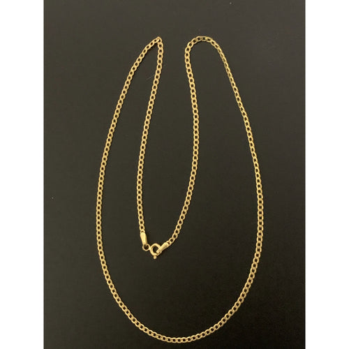 18K Yellow Gold Necklace Chain Curb 18 inches 1.83 grams - Rafant