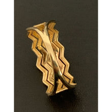 Load image into Gallery viewer, 18K Gold Ring Wave Tricolor Yellow White Rose Gold 1.70 grams Size 6 - Rafant
