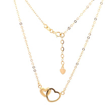 Load image into Gallery viewer, 18K Yellow Gold Necklace Cable Chain Heart Pendant Size 16.75 inches plus 1&quot; extension - Rafant
