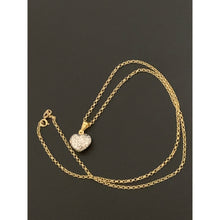 Load image into Gallery viewer, 18K Gold Necklace Chain Rolo 17.75 inches Heart Pendant Two Tone 2.05 grams - Rafant
