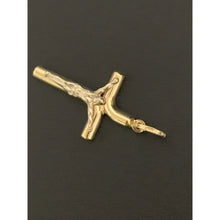 Load image into Gallery viewer, 18K Gold Pendant Cross Jesus Christ Two Tone Yellow White Gold 1.63 grams - Rafant
