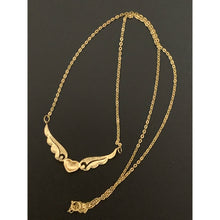 Load image into Gallery viewer, 18K Saudi Gold Heart Wings Necklace 19 inches - Rafant
