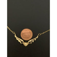 Load image into Gallery viewer, 18K Saudi Gold Heart Wings Necklace 19 inches - Rafant
