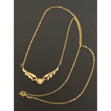 Load image into Gallery viewer, 18K Saudi Gold Heart Wings Necklace 19 inches - Rafant

