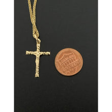 Load image into Gallery viewer, 18K Gold Necklace Chain 16 inches with Cross Pendant 2.53 grams - Rafant
