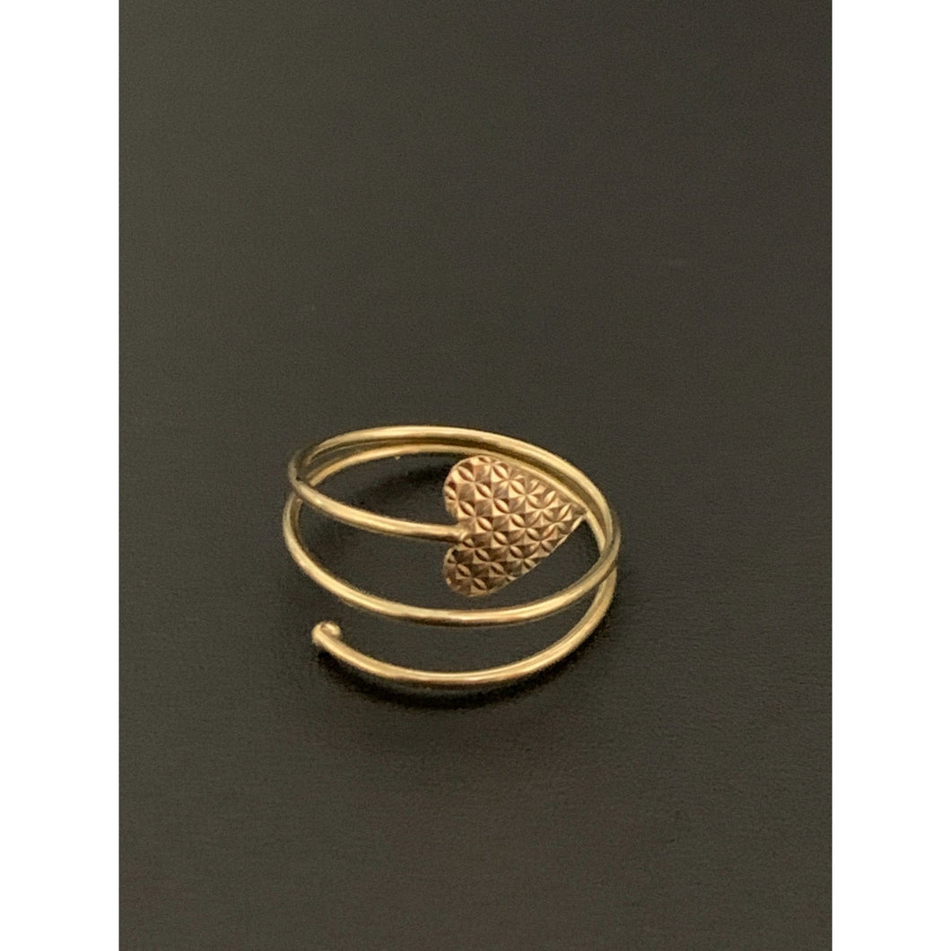 18K Gold Ring Spiral Heart 1.77 grams Size 5.5 - Rafant