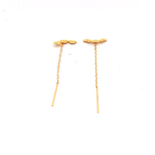 Load image into Gallery viewer, 18K Yellow Gold Earrings Heart Threaders Very Tiny 0.26 grams - Rafant
