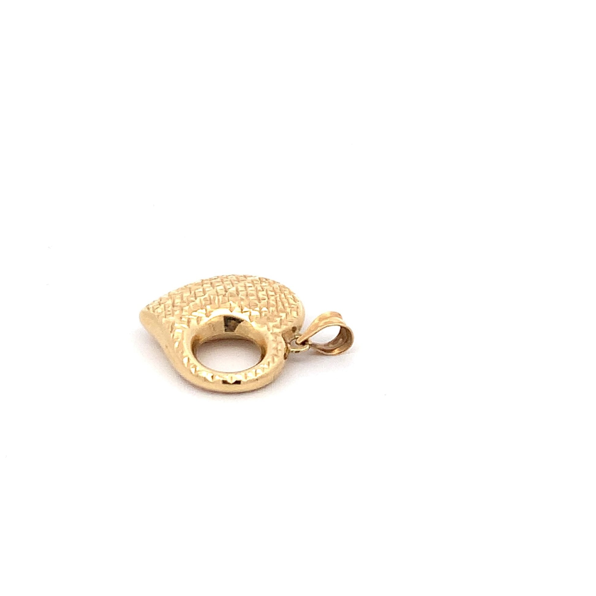 18K Yellow Gold Pendant Heart 1.55 grams - Rafant