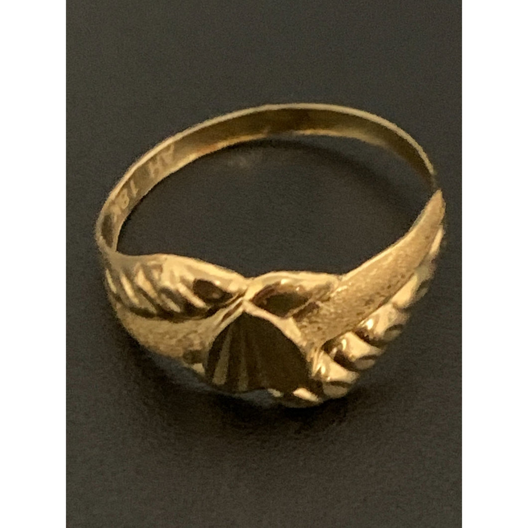 18K Gold Ring Heart 1.53 grams Size 8 - Rafant