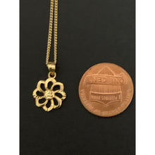 Load image into Gallery viewer, 18K Gold Necklace Chain 17.75 inches with Flower Pendant  1.65 grams - Rafant
