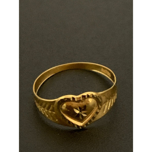 18K Gold Ring Heart 0.78 gram Size 5.75 - Rafant