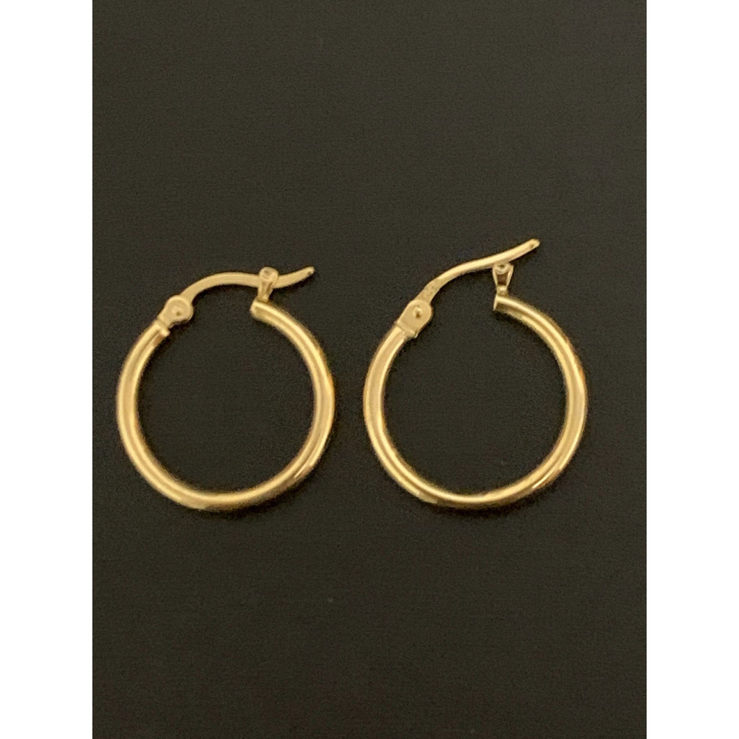 18K Gold Earrings Hoops Loops Small 1.12 grams - Rafant