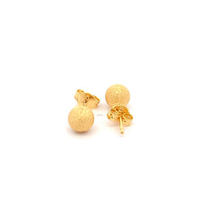 Load image into Gallery viewer, 18K Yellow Gold Earrings Ball Frosted Small 1.31 grams - Rafant
