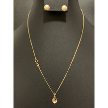 Load image into Gallery viewer, 18K Gold Necklace Chain 18 inches Round Circle Pendant with Earrings Set 1.80 grams - Rafant
