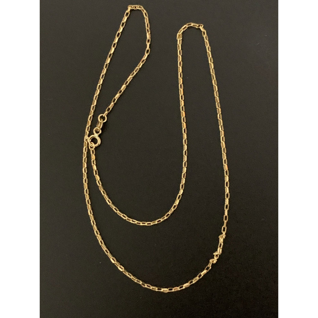 18K Gold Necklace Chain Cable Link 17.75 inches 1.83 grams - Rafant