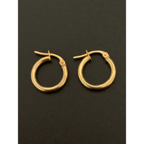 18K Gold Earrings Hoops Loops Small 0.87 grams - Rafant