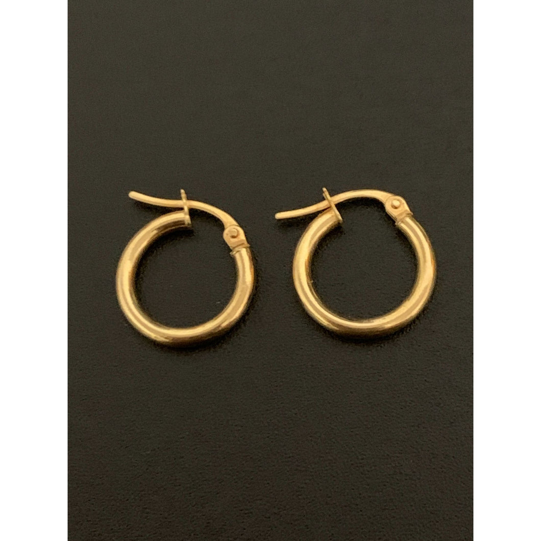 18K Gold Earrings Hoops Loops Small 0.87 grams - Rafant