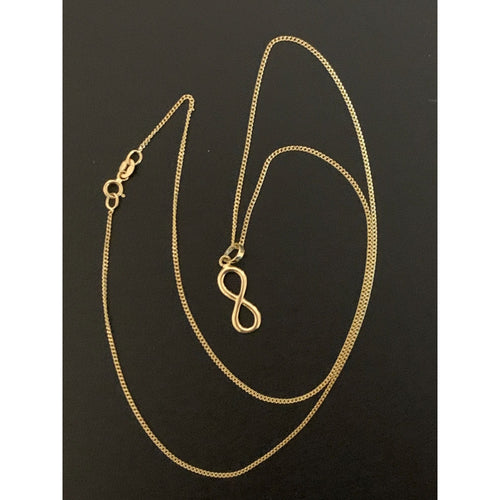 18K Saudi Gold Necklace Curb Chain 17.75