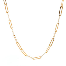 Load image into Gallery viewer, 18K Yellow Gold Necklace Chain Paperclip 1.22 grams 15.75 inches plus one inch extension - Rafant
