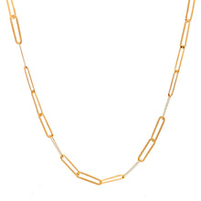 Load image into Gallery viewer, 18K Yellow Gold Necklace Chain Paperclip 1.22 grams 15.75 inches plus one inch extension - Rafant
