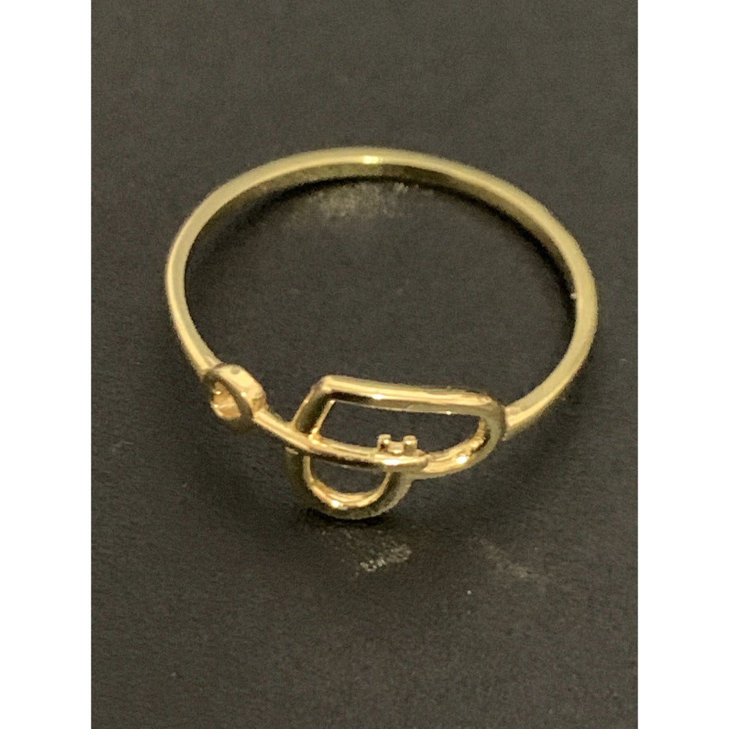 18K Gold Ring Heart Key 1.27 grams Size 7 - Rafant