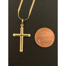 Load image into Gallery viewer, 18K Saudi Gold Necklace Chain 19.50&quot; with Cross Pendant 2.92 grams - Rafant
