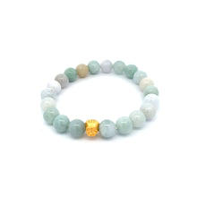 Load image into Gallery viewer, 24K Gold Money Bag Lucky Charm Bracelet Natural Burma Jade Gemstones 8mm - Rafant
