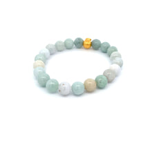 Load image into Gallery viewer, 24K Gold Money Bag Lucky Charm Bracelet Natural Burma Jade Gemstones 8mm - Rafant
