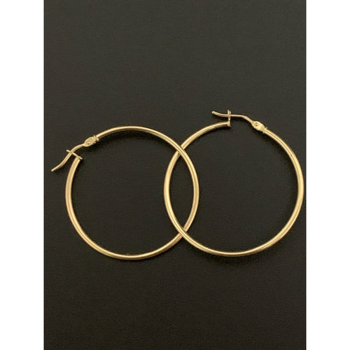 18K Gold Earrings Hoops Loops 1.58 grams - Rafant