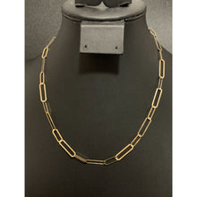 Load image into Gallery viewer, 18K Yellow Gold Necklace Chain Paperclips 17.5 inches - Rafant
