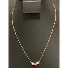 Load image into Gallery viewer, 18K Gold Necklace Balls Beads Russian Stones Tricolor 3.31 grams Size 16.75 inches - Rafant
